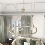 Lampadario a ruota di carro Acroma Farmhouse da 12 luci, 40 pollici, con UL - 40'' P x 138'' H