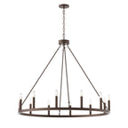 Lampadario a ruota di carro Acroma Farmhouse da 12 luci, 40 pollici, con UL - 40'' P x 138'' H