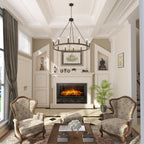 Lampadario a ruota di carro Acroma Farmhouse da 12 luci, 40 pollici, con UL - 40'' P x 138'' H