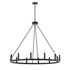 Lampadario a ruota di carro Acroma Farmhouse da 12 luci, 40 pollici, con UL - 40'' P x 138'' H