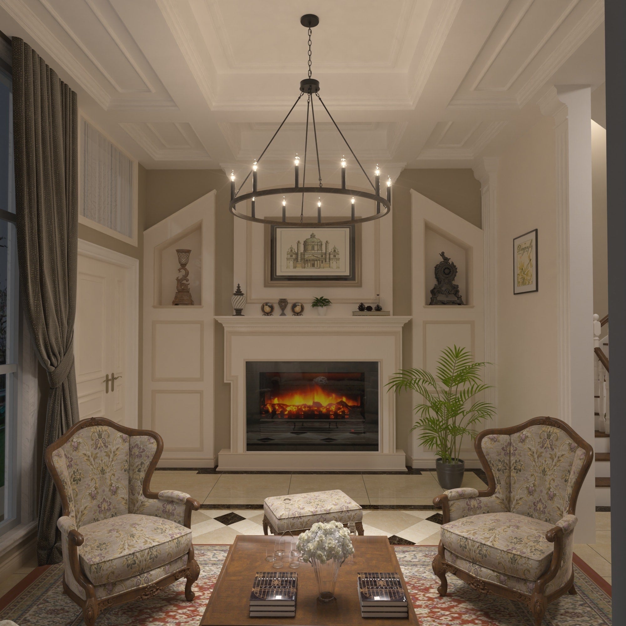 Lampadario a ruota di carro Acroma Farmhouse da 12 luci, 40 pollici, con UL - 40'' P x 138'' H