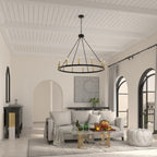 Lampadario a ruota di carro Acroma Farmhouse da 12 luci, 40 pollici, con UL - 40'' P x 138'' H