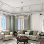 Lampadario a ruota di carro Acroma Farmhouse da 12 luci, 40 pollici, con UL - 40'' P x 138'' H