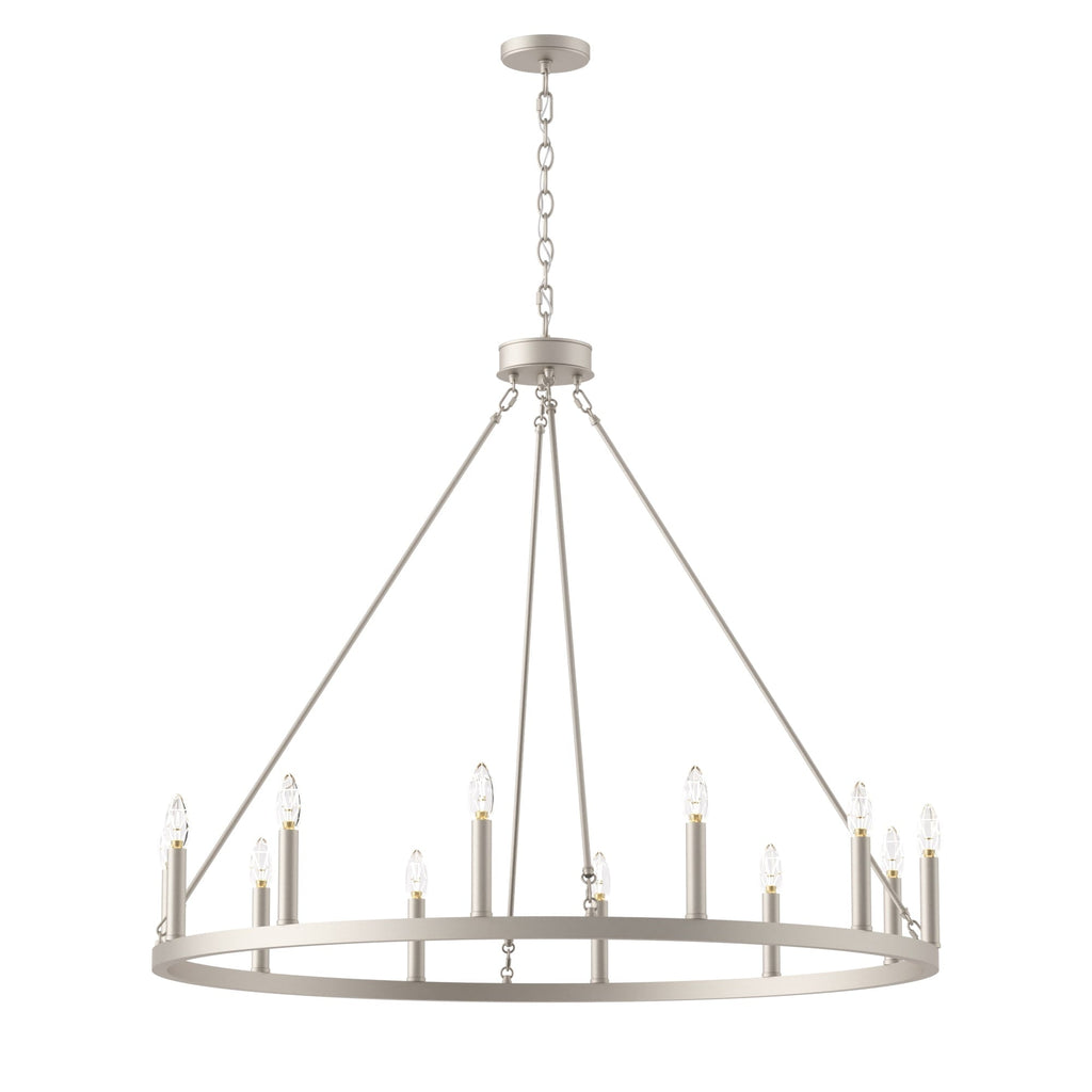 Lampadario a ruota di carro Acroma Farmhouse da 12 luci, 40 pollici, con UL - 40'' P x 138'' H