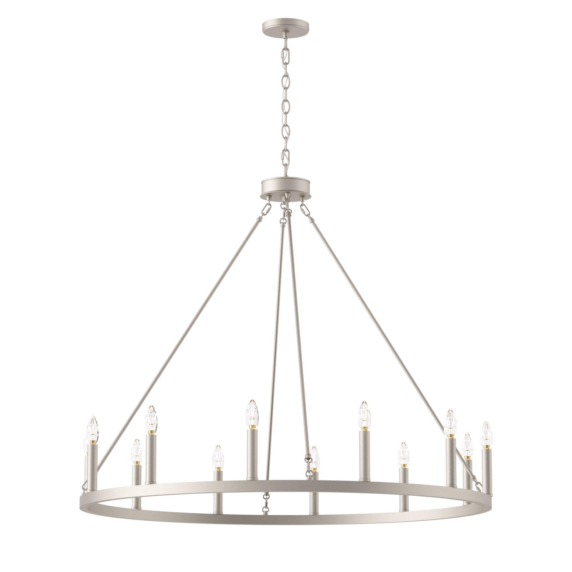 Lampadario a ruota di carro Acroma Farmhouse da 12 luci, 40 pollici, con UL - 40'' P x 138'' H