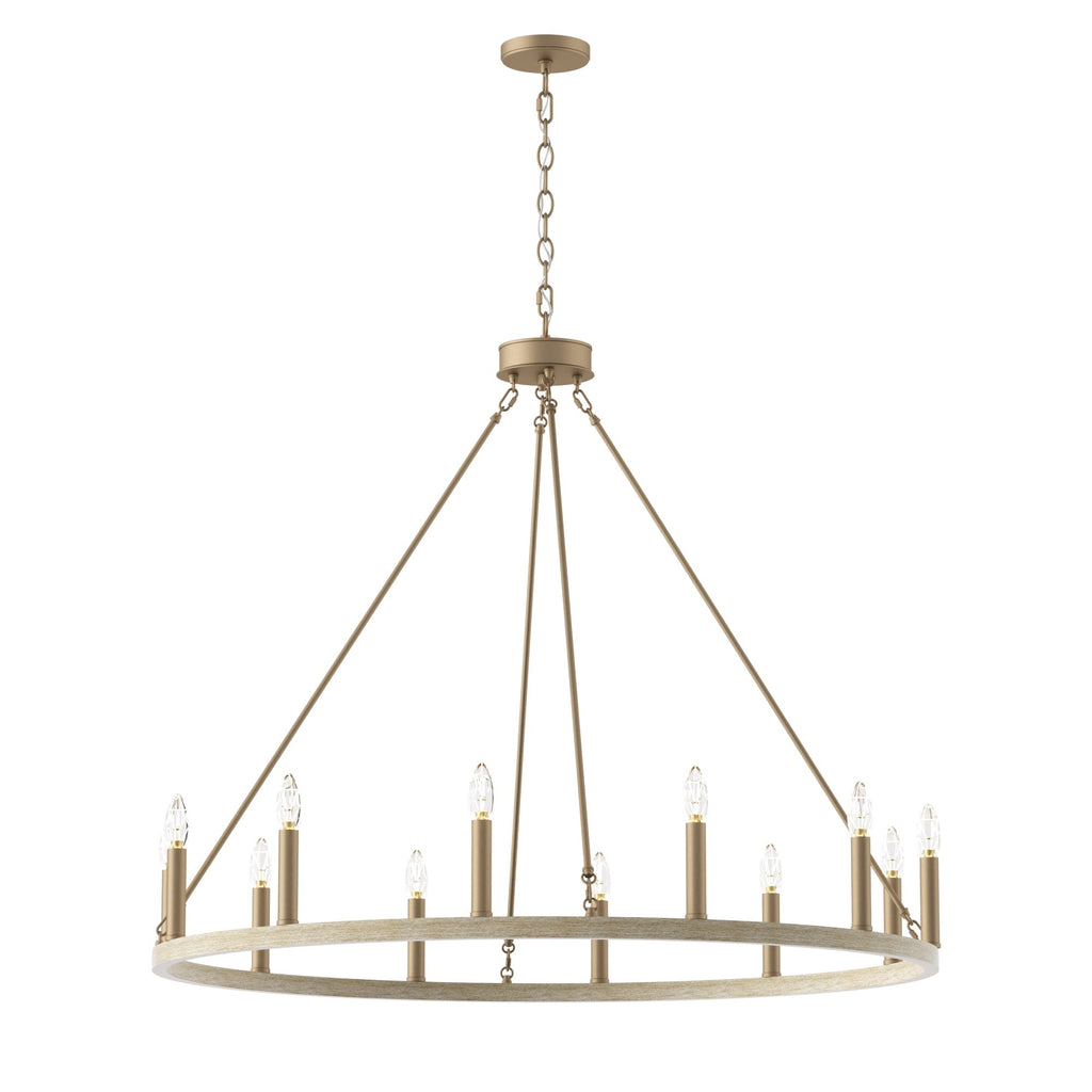 Lampadario a ruota di carro Acroma Farmhouse da 12 luci, 40 pollici, con UL - 40'' P x 138'' H