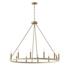 Lampadario a ruota di carro Acroma Farmhouse da 12 luci, 40 pollici, con UL - 40'' P x 138'' H