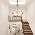 Lampadario Acroma da 20 luci moderno stile fattoria da 40 pollici a forma di ruota di carro con UL