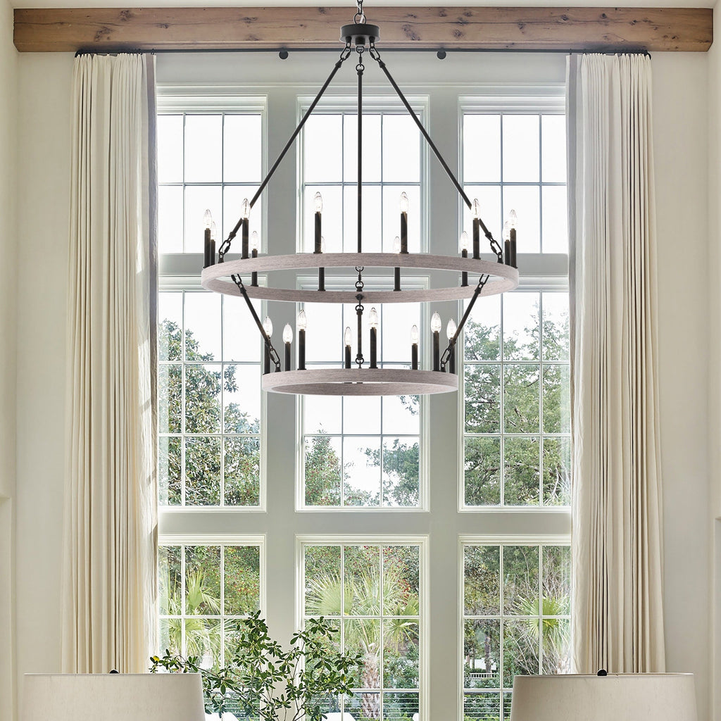 Lampadario Acroma da 20 luci moderno stile fattoria da 40 pollici a forma di ruota di carro con UL