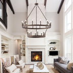 Lampadario Acroma da 20 luci moderno stile fattoria da 40 pollici a forma di ruota di carro con UL