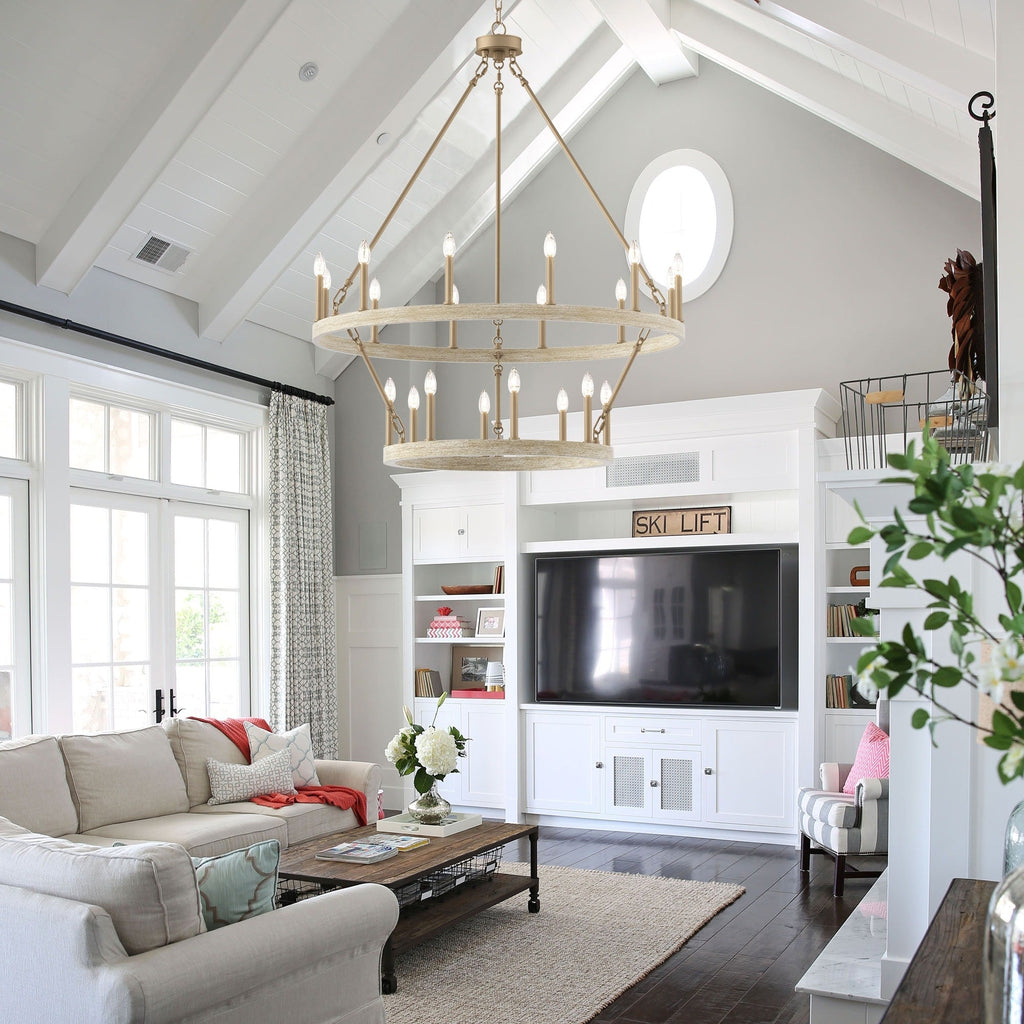 Lampadario Acroma da 20 luci moderno stile fattoria da 40 pollici a forma di ruota di carro con UL