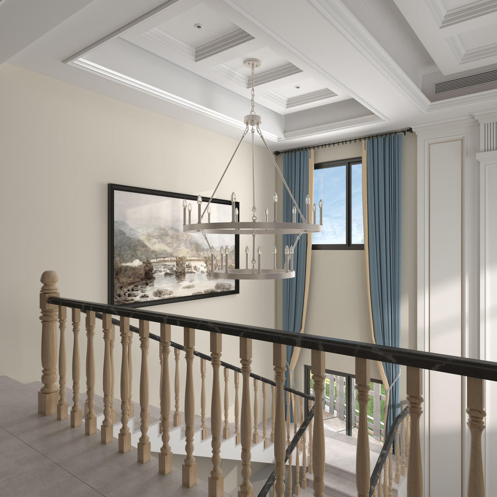 Lampadario Acroma da 20 luci moderno stile fattoria da 40 pollici a forma di ruota di carro con UL