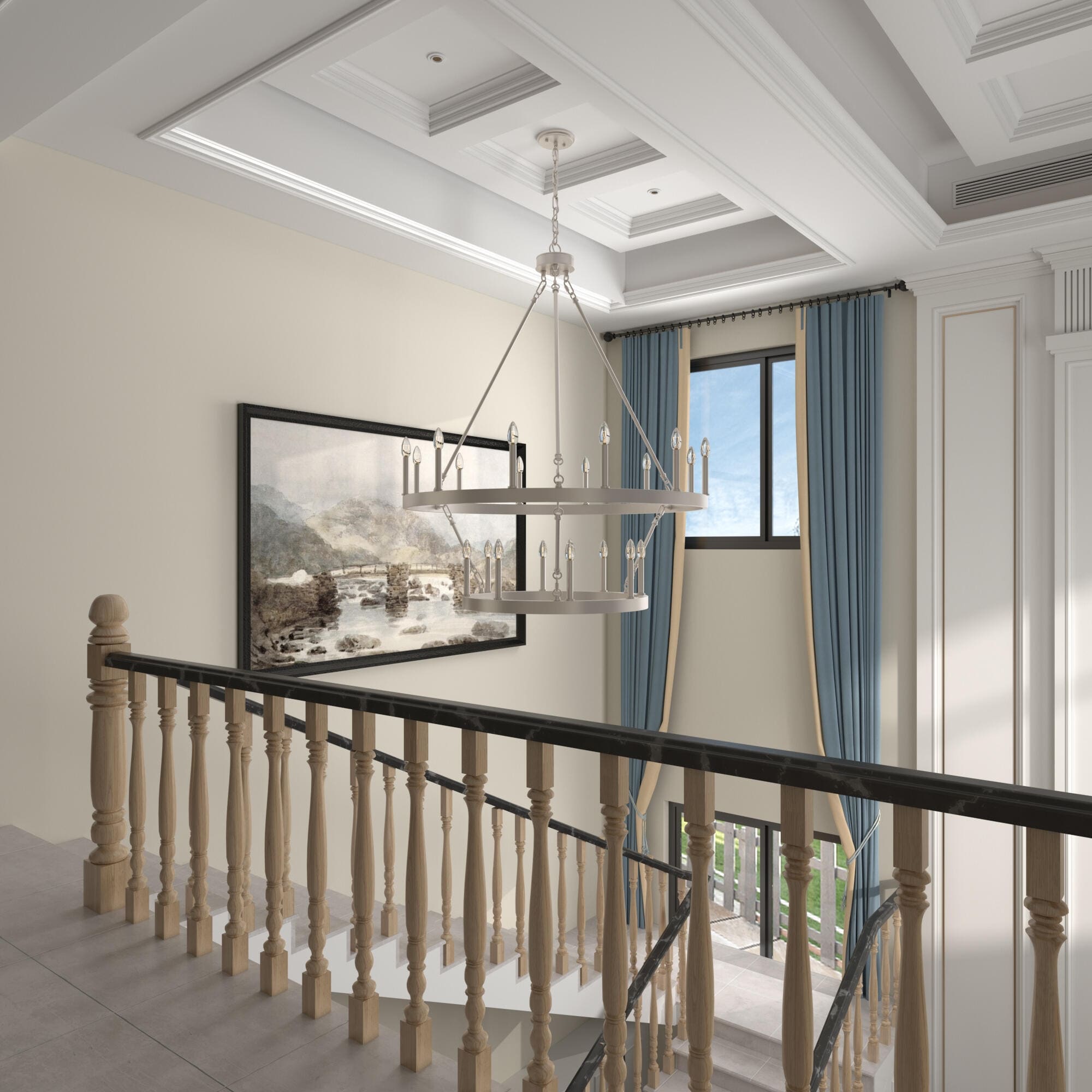 Lampadario Acroma da 20 luci moderno stile fattoria da 40 pollici a forma di ruota di carro con UL