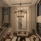 Lampadario Acroma da 20 luci moderno stile fattoria da 40 pollici a forma di ruota di carro con UL