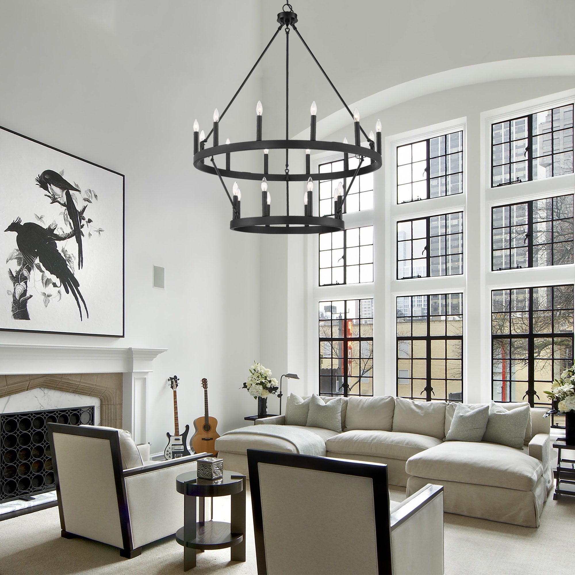 Lampadario Acroma da 20 luci moderno stile fattoria da 40 pollici a forma di ruota di carro con UL