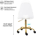 Sedia girevole in acrilico con altezza regolabile, senza braccioli, per ufficio domestico