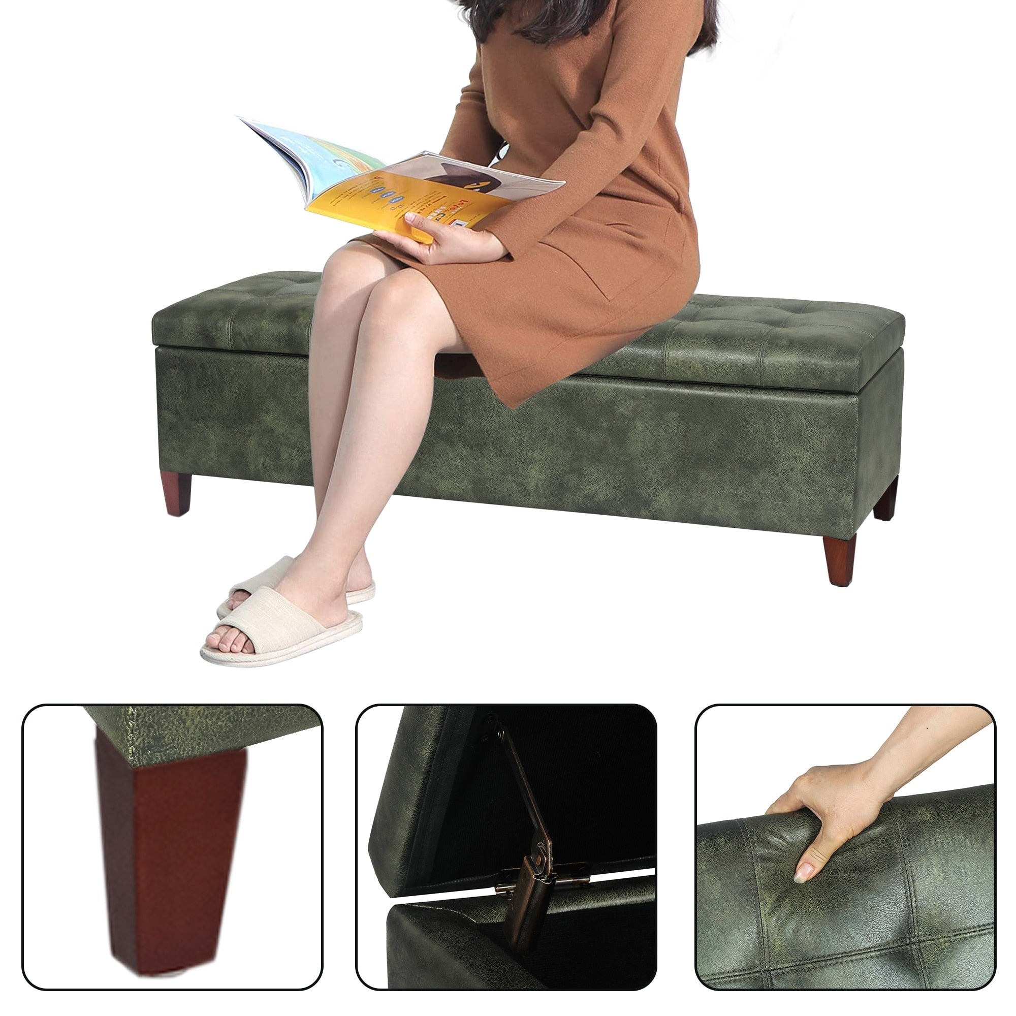 Panca contenitore in similpelle Adeco 50