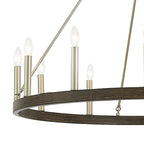 Lampadario a ruota di carro Acroma Farmhouse da 12 luci, 40 pollici, con UL - 40'' P x 138'' H