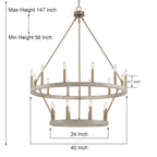 Lampadario Acroma da 20 luci moderno stile fattoria da 40 pollici a forma di ruota di carro con UL