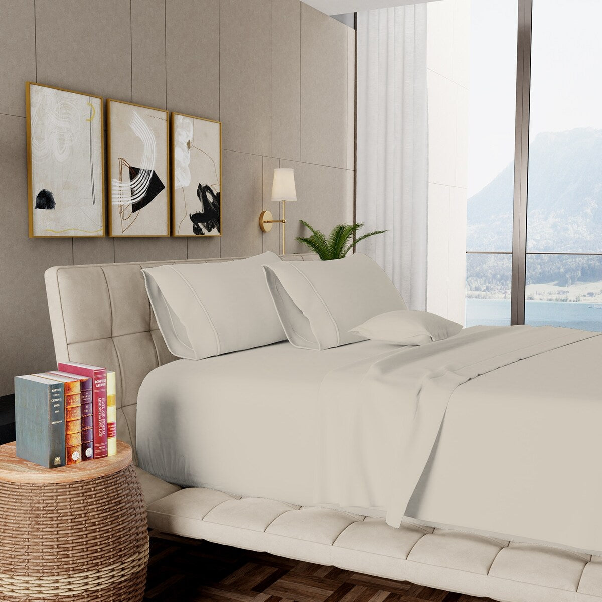 Set di lenzuola Aireolux in cotone egiziano di lusso, ultra morbido e setoso, 1000 fili