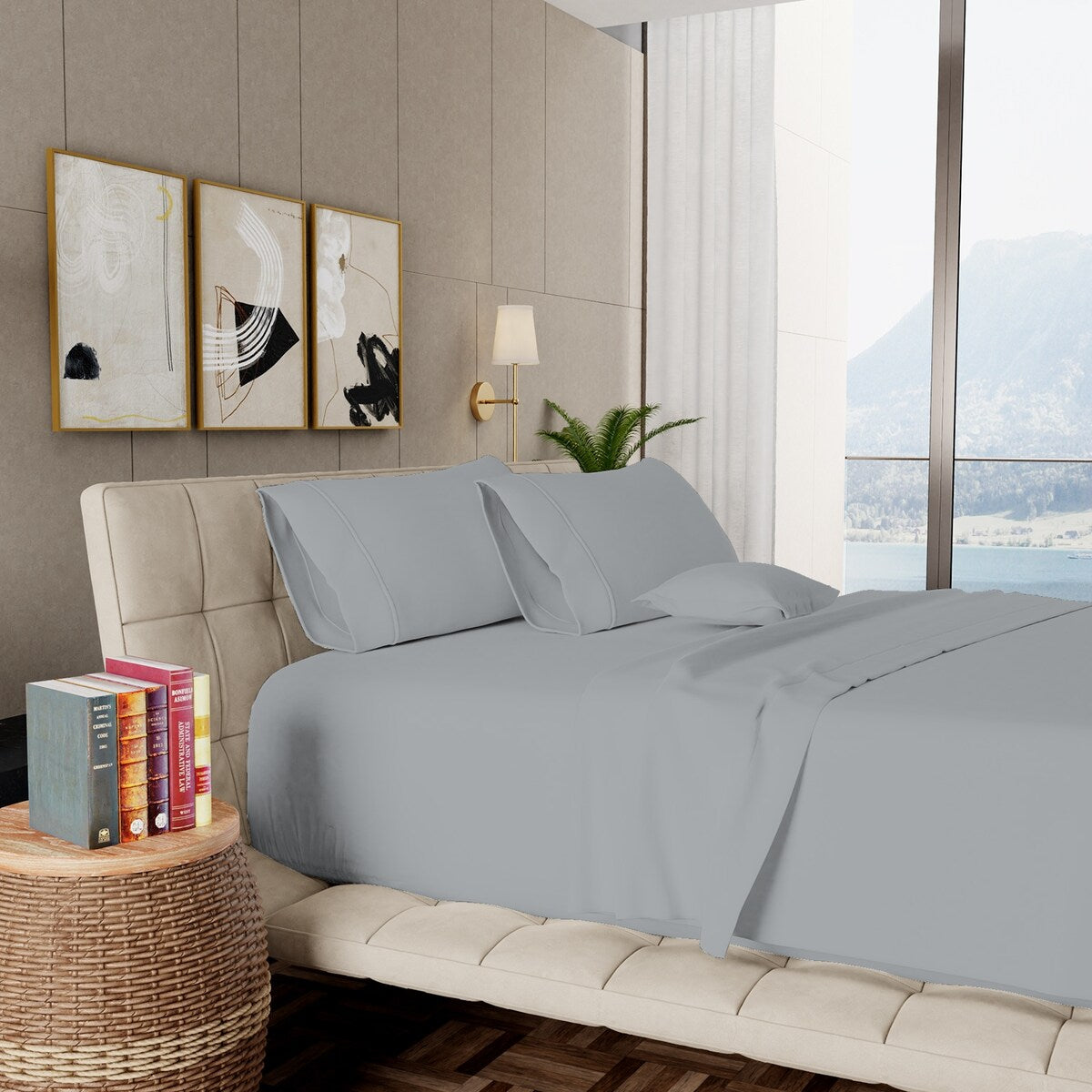 Set di lenzuola Aireolux in cotone egiziano di lusso, ultra morbido e setoso, 1000 fili