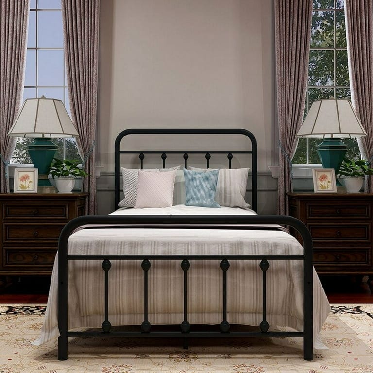 Alazyhome, semplice struttura per letto in metallo vintage, facile da montare