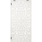 Pannello da parete Allen White Washed intagliato a mano da 48x28 pollici con intarsio a specchio