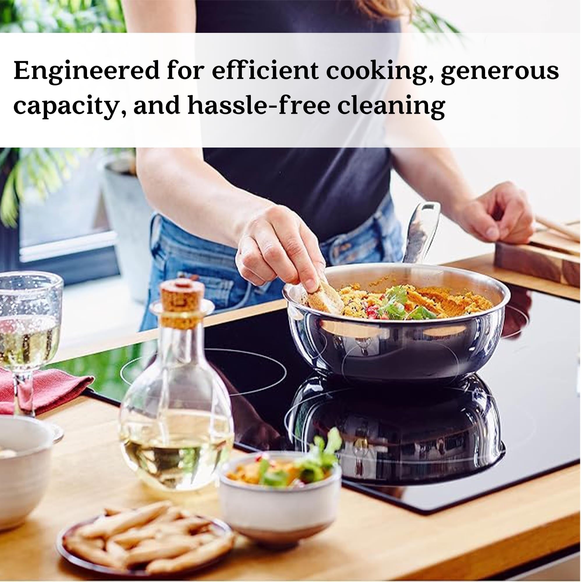 Alva Maestro Teglia in acciaio inox a 5 strati - 1,6 Qt. Non tossica