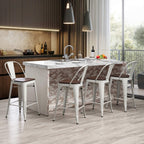 Sgabelli da bar Andeworld Farmhouse, set di 4 sgabelli da bar alti fino al bancone - Set di 4