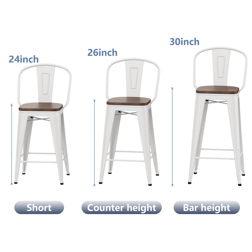 Sgabelli da bar Andeworld Farmhouse, set di 4 sgabelli da bar alti fino al bancone - Set di 4