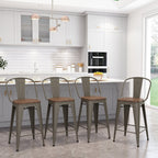 Sgabelli da bar Andeworld Farmhouse, set di 4 sgabelli da bar alti fino al bancone - Set di 4