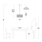 Lampadario Anita Drum Shade con prisma in vetro trasparente