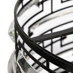 Lampadario Anita Drum Shade con prisma in vetro trasparente