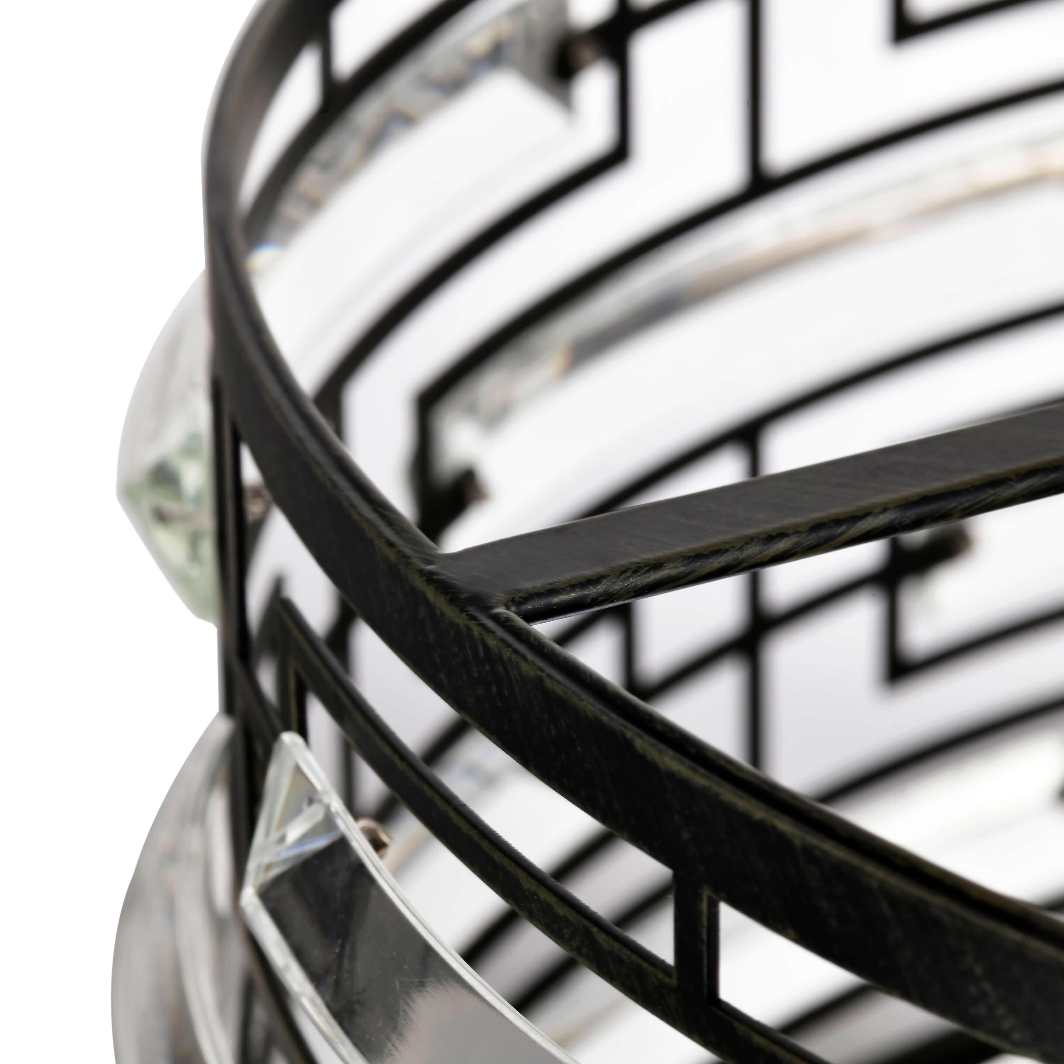 Lampadario Anita Drum Shade con prisma in vetro trasparente