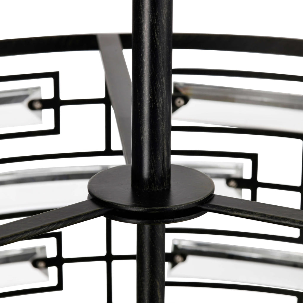 Lampadario Anita Drum Shade con prisma in vetro trasparente