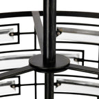 Lampadario Anita Drum Shade con prisma in vetro trasparente