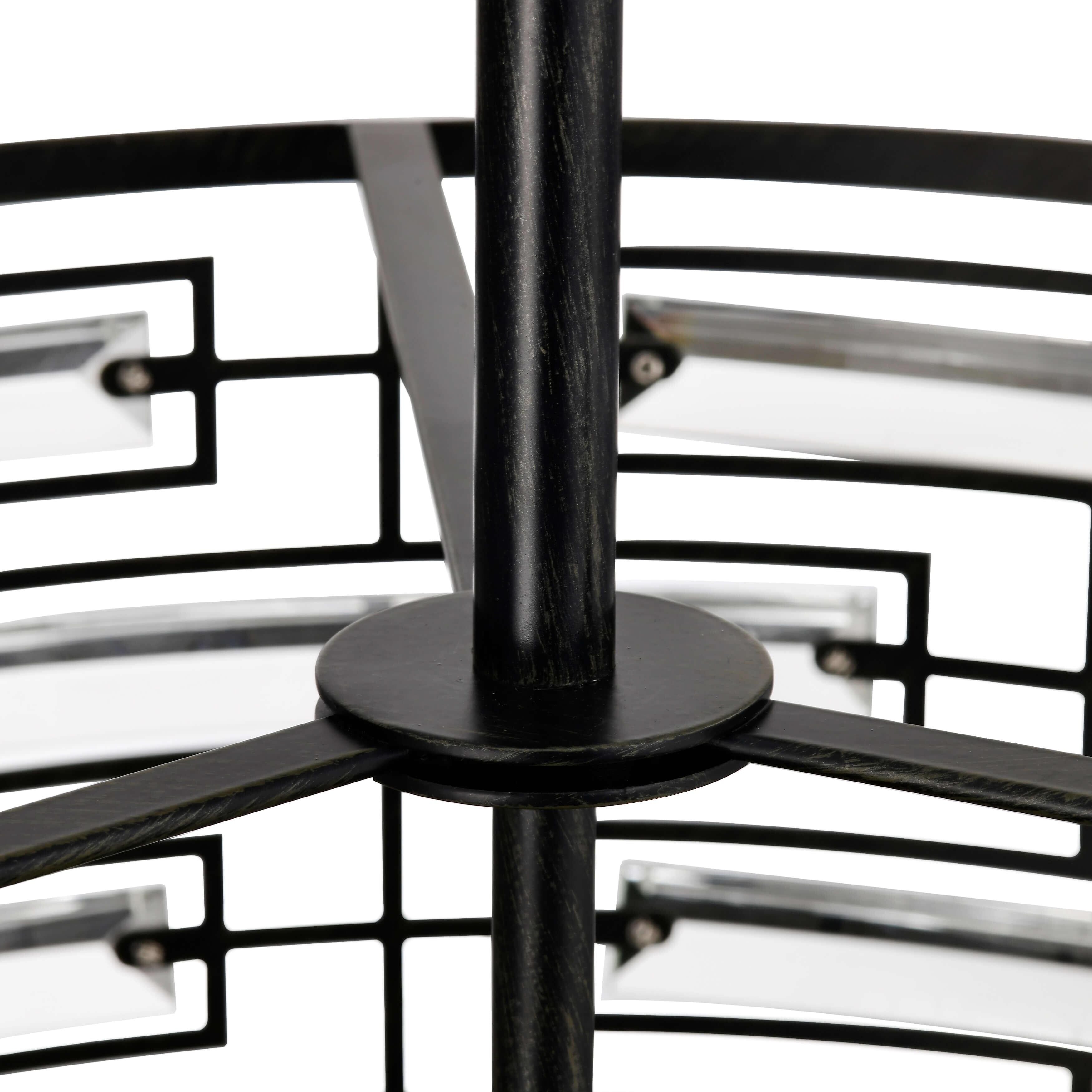 Lampadario Anita Drum Shade con prisma in vetro trasparente