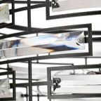 Lampadario Anita Drum Shade con prisma in vetro trasparente