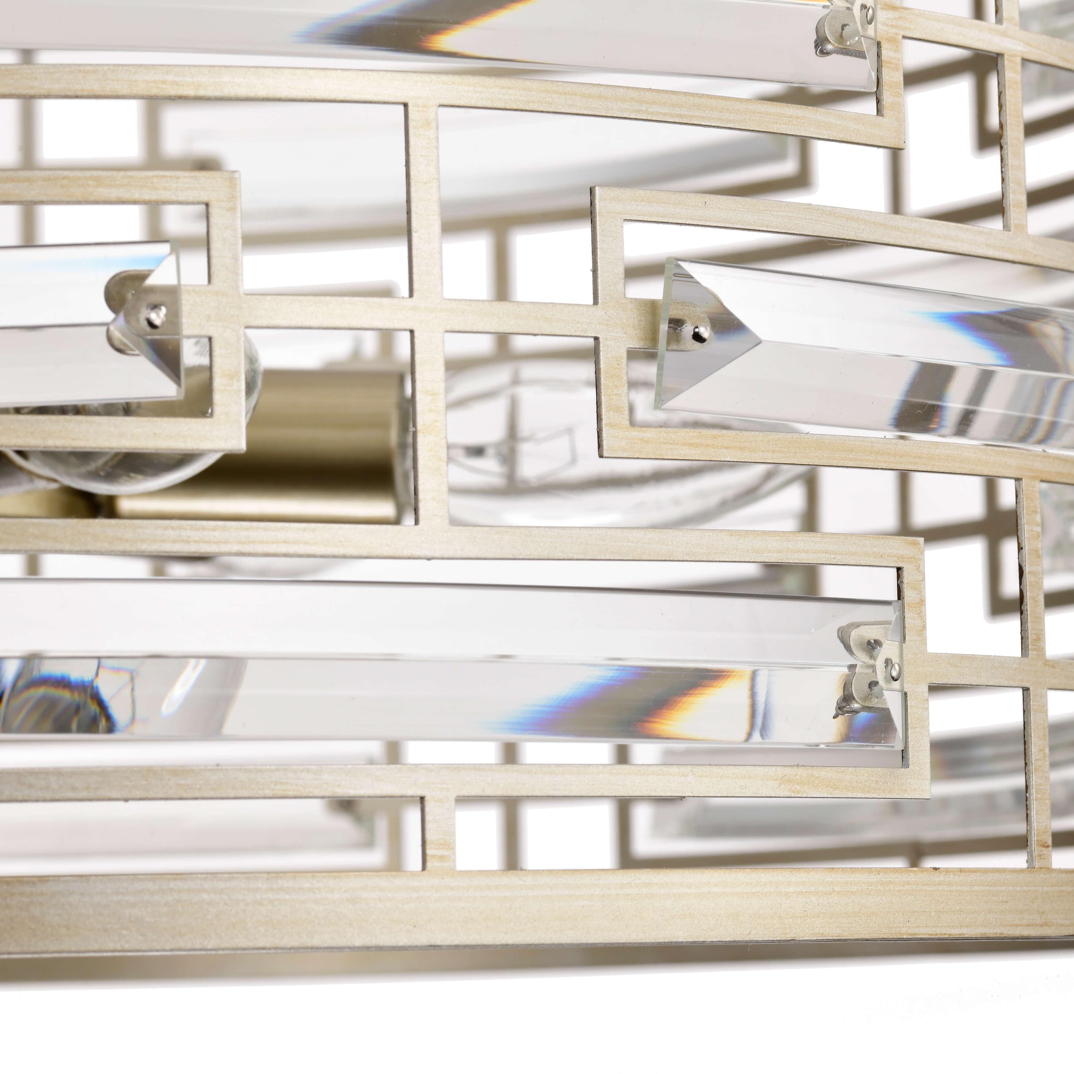 Lampadario Anita Drum Shade con prisma in vetro trasparente