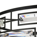 Lampadario Anita Drum Shade con prisma in vetro trasparente