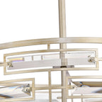Lampadario Anita Drum Shade con prisma in vetro trasparente