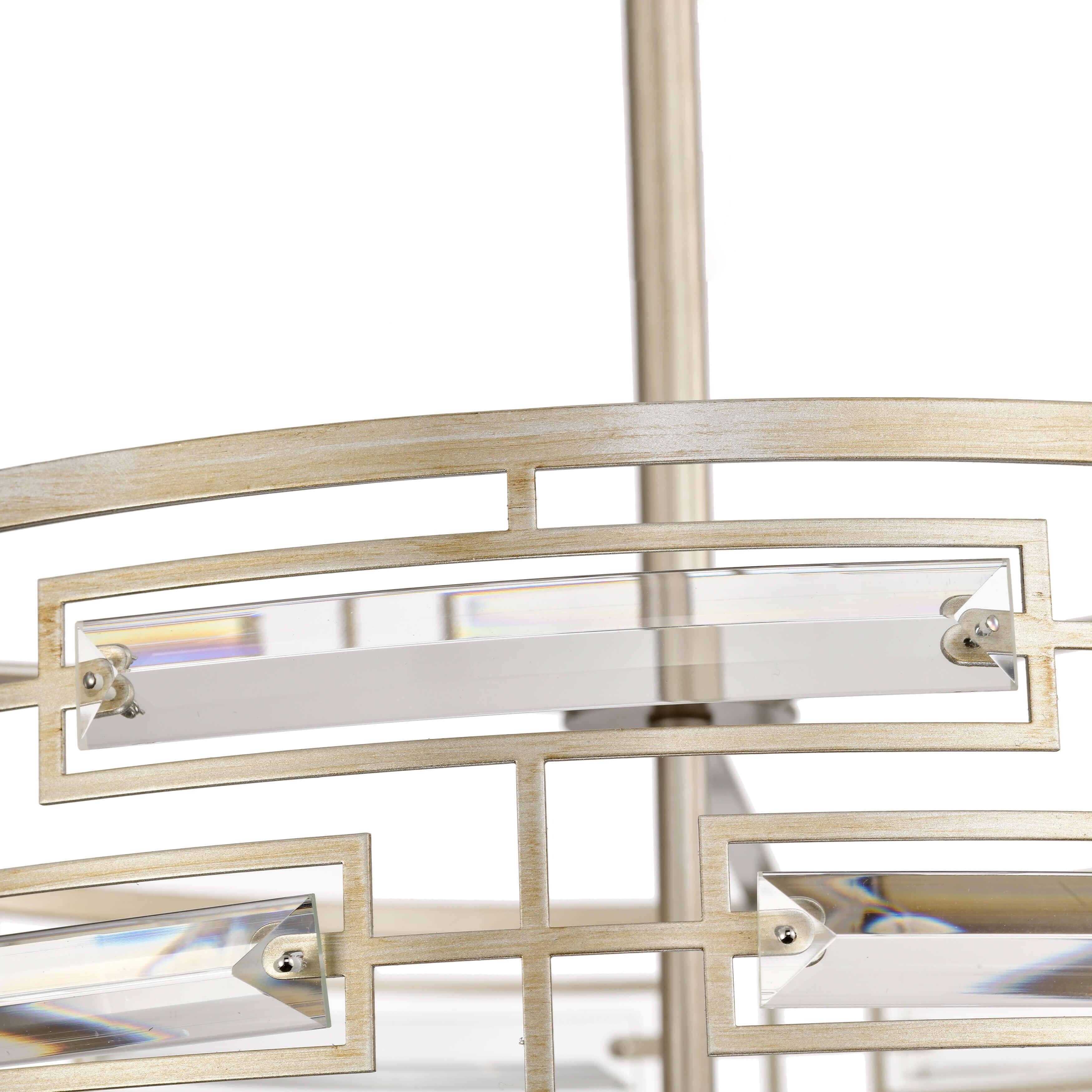 Lampadario Anita Drum Shade con prisma in vetro trasparente