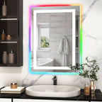 Specchio da bagno antiappannamento retroilluminato RGB e frontale a LED