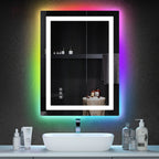 Specchio da bagno antiappannamento retroilluminato RGB e frontale a LED
