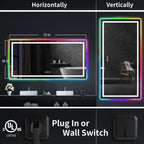 Specchio da bagno antiappannamento retroilluminato RGB e frontale a LED