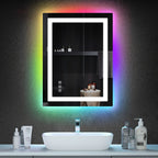 Specchio da bagno antiappannamento retroilluminato RGB e frontale a LED