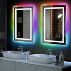 Specchio da bagno antiappannamento retroilluminato RGB e frontale a LED
