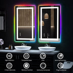 Specchio da bagno antiappannamento retroilluminato RGB e frontale a LED