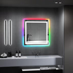 Specchio da bagno antiappannamento retroilluminato RGB e frontale a LED