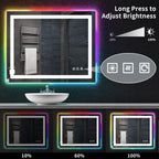 Specchio da bagno antiappannamento retroilluminato RGB e frontale a LED